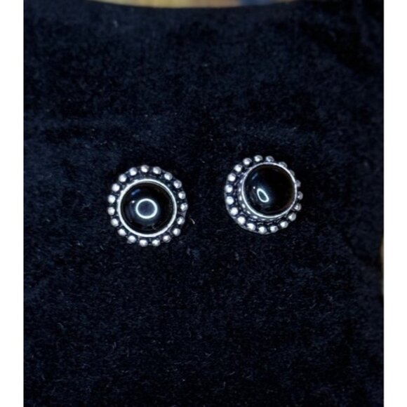 Jewelry - Natural Black Onyx Hand Made Sterling Silver Earrings
